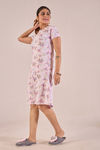 Sweet Moon Knit Cotton Mid Length Nightdress - Powerpuff Pink — thumbnail 3